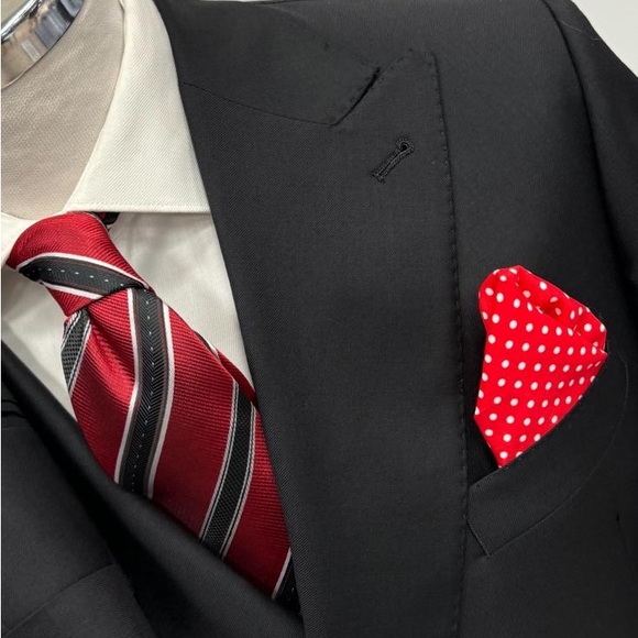 Black 100% super 150 Cerruti 1881 one button double breasted wool suit - Picture 2 of 3